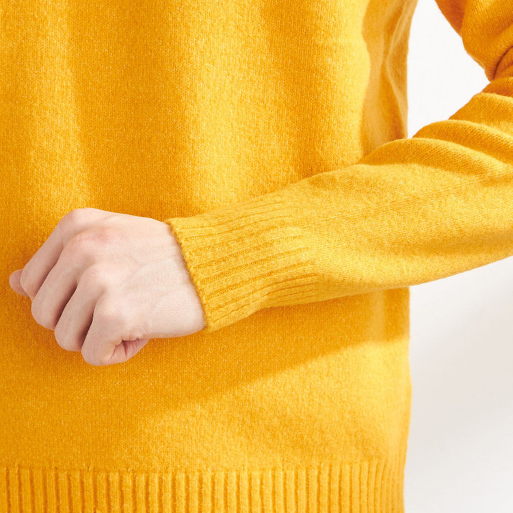 ソノタ 【発送在庫あり】【RBC】【秋冬】天竺編みクルーネックニットセーター/イエロー 黄中間