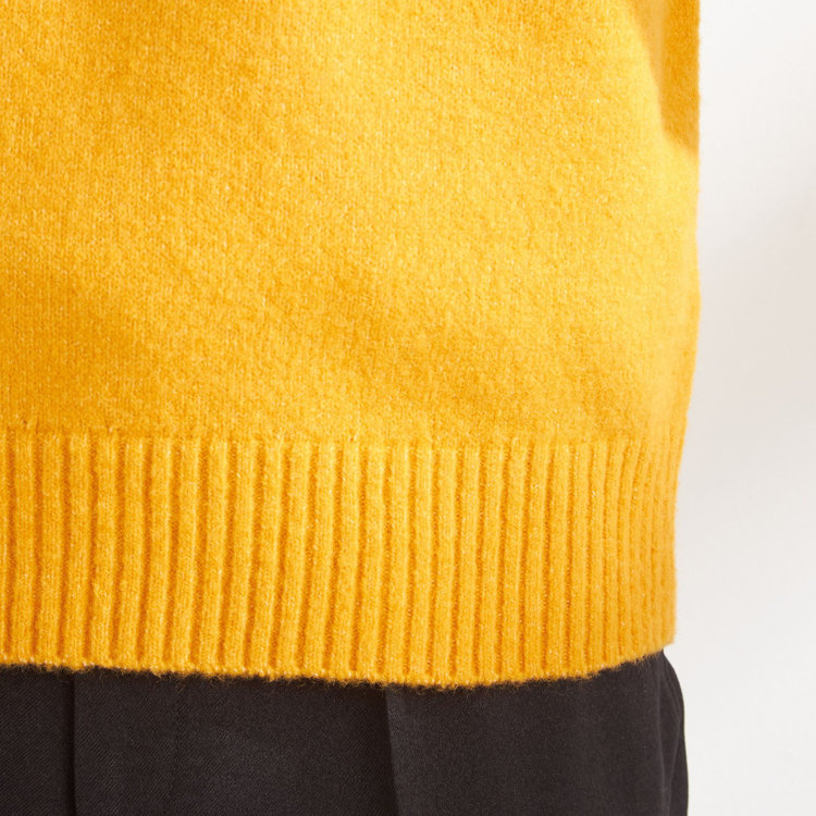 ソノタ 【発送在庫あり】【RBC】【秋冬】天竺編みクルーネックニットセーター/イエロー 黄中間