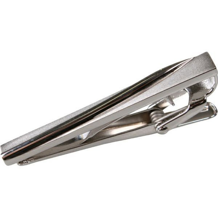 ブラックライン ネクタイピン タイクリップ 45mm×5mm/シルバー グレー淡色