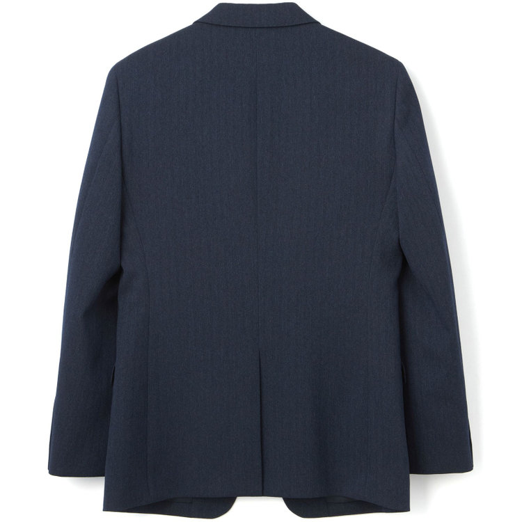 ブラックライン 【SLIM TAPERED_2】【秋冬】2釦シングルスリーピーススーツ 0タック/ネイビー×シャドーストライプ/ウエストシャーリング/4S SUSTAINABILITY&ECOLOGY FABRIC/※パンツ裾上げ済仕様 紺濃色