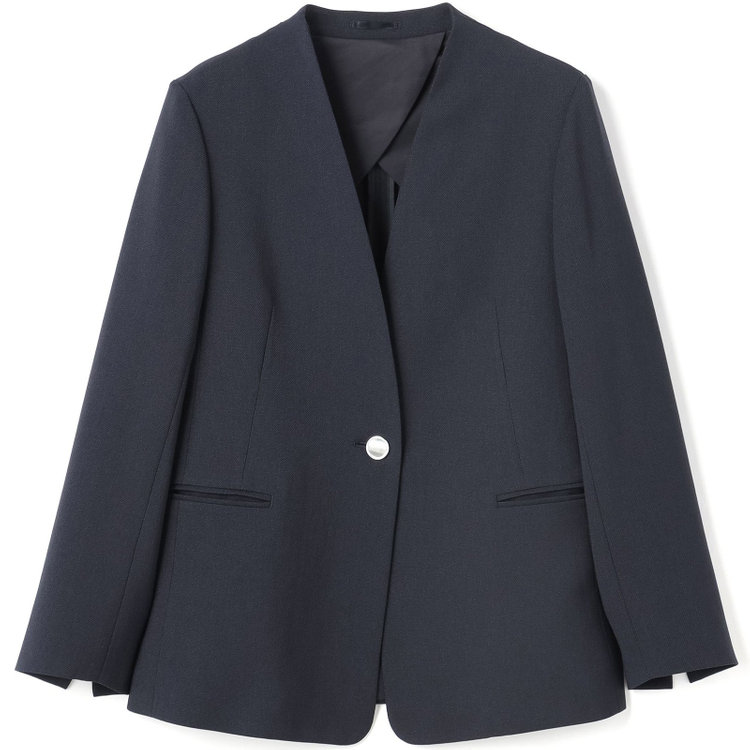 シルバーライン 【SL】【年間】ノーカラージャケット/ネイビー/シルバー釦 紺中間