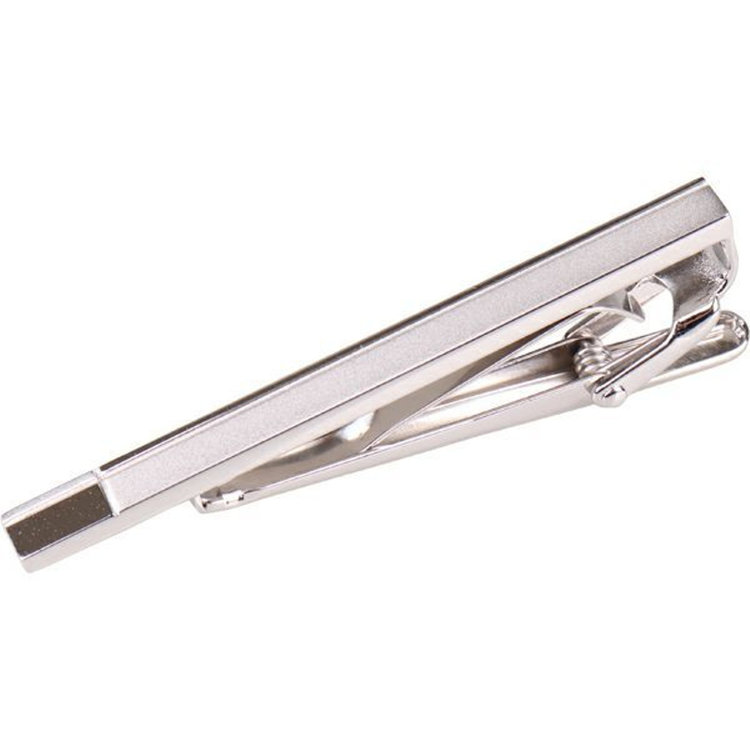 ブラックライン ネクタイピン タイクリップ 58mm×4mm/シルバー グレー淡色