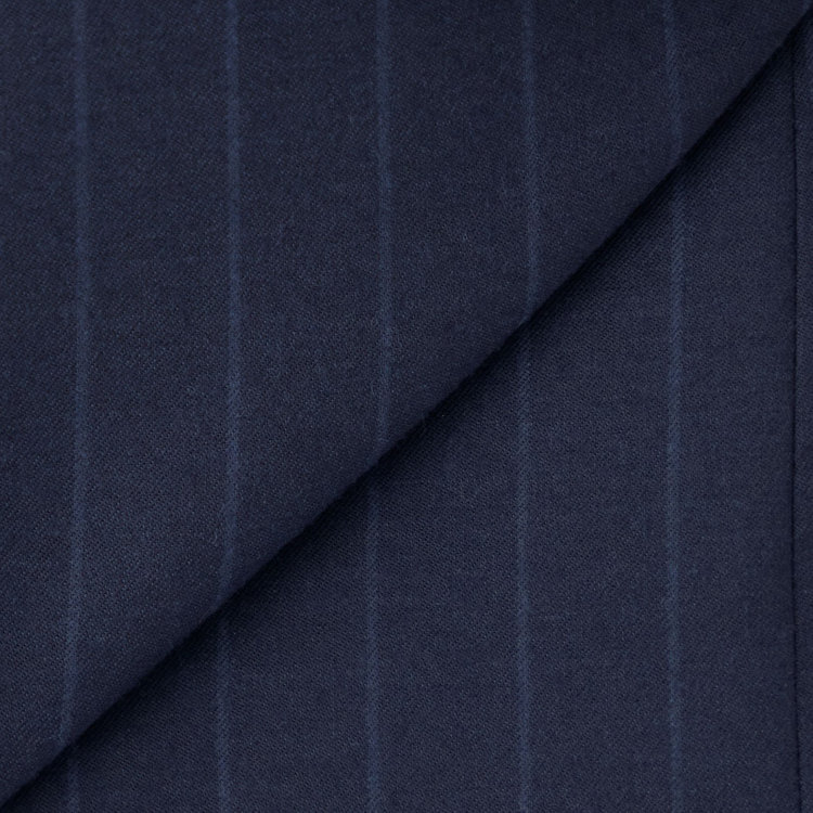 シルバーライン 【CLASSICO TAPERED】【秋冬】3釦段返りシングルスーツ 2タック/ネイビー×ストライプ/NEW ZEALAND WOOL MIX/※裾上げ必要 紺中間