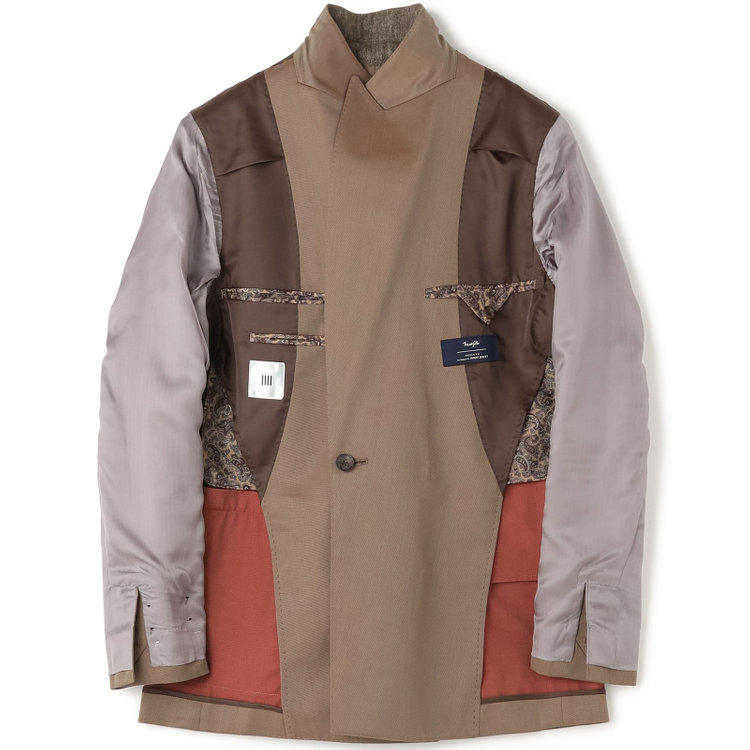 シルバーライン 【CLASSICO TAPERED】【春夏】6釦2掛けダブルスーツ 1タック/ライトブラウン/チェンジポケット/MARZOTTO/※パンツ裾直し必要 茶淡色