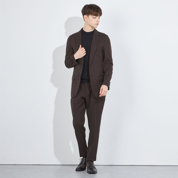 ソノタ 【BLACK LINE】【秋冬】ドローコード0タックパンツ/ブラウン/ウエストシャーリング仕様/※裾上げ済み仕様 茶中間