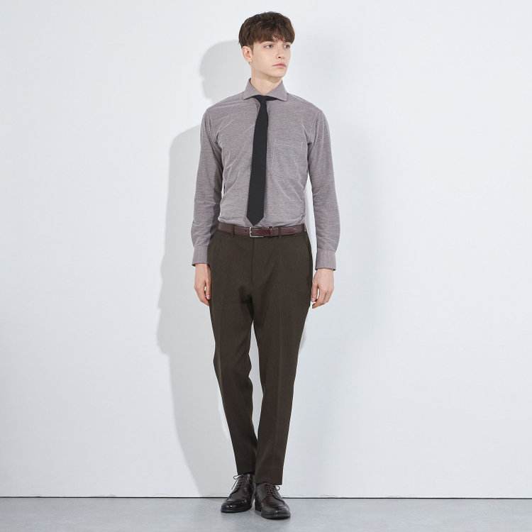 ソノタ 【BLACK LINE】【秋冬】ドローコード0タックパンツ/ブラウン/ウエストシャーリング仕様/※裾上げ済み仕様 茶中間