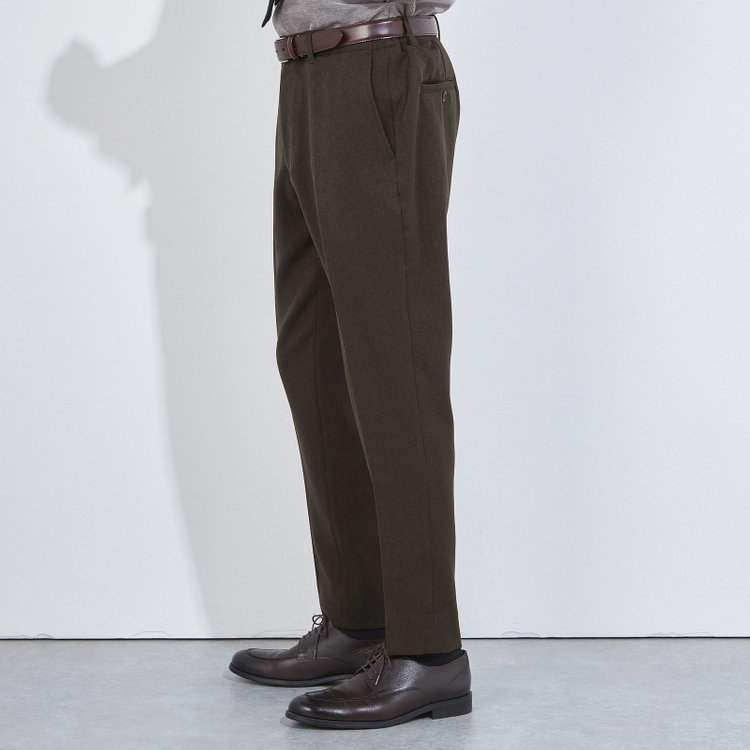 ソノタ 【BLACK LINE】【秋冬】ドローコード0タックパンツ/ブラウン/ウエストシャーリング仕様/※裾上げ済み仕様 茶中間