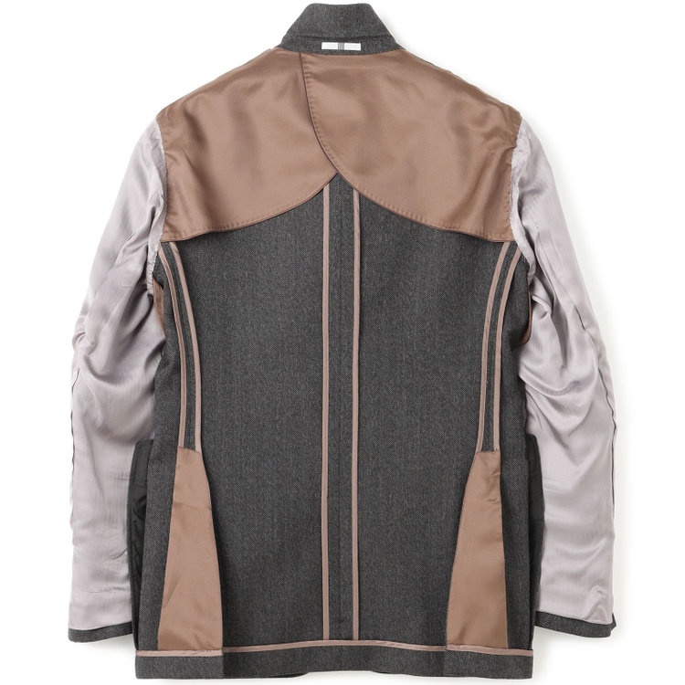 シルバーライン 【CLASSICO TAPERED】【秋冬】3釦段返りシングルスーツ 2タック/グレー×ヘリンボーン/ウエストムーブ/MARZOTTO/※裾上げ必要 グレー濃色