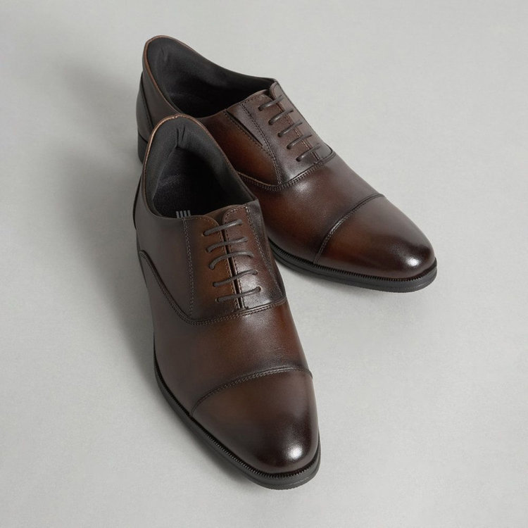 スーツセレクト 【発送在庫あり】靴べら不要！ハンズフリー仕様/ストレートチップ/ダークブラウン（28cm・29㎝） 茶濃色