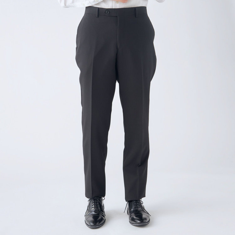 ブラックライン 【KSW】【年間】2釦シングルスーツ 0タック/ブラック×シャドーストライプ/ウォッシャブルパンツ※裾上げ必要 黒