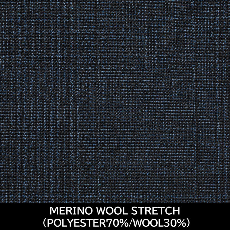 スーツセレクト 【国内縫製】【MEN'S】【パターンオーダー】【SKINNY】【春夏】スーツ/ネイビー×チェック/MERINO WOOL STRETCH (POLYESTER70%/WOOL30%) 紺中間