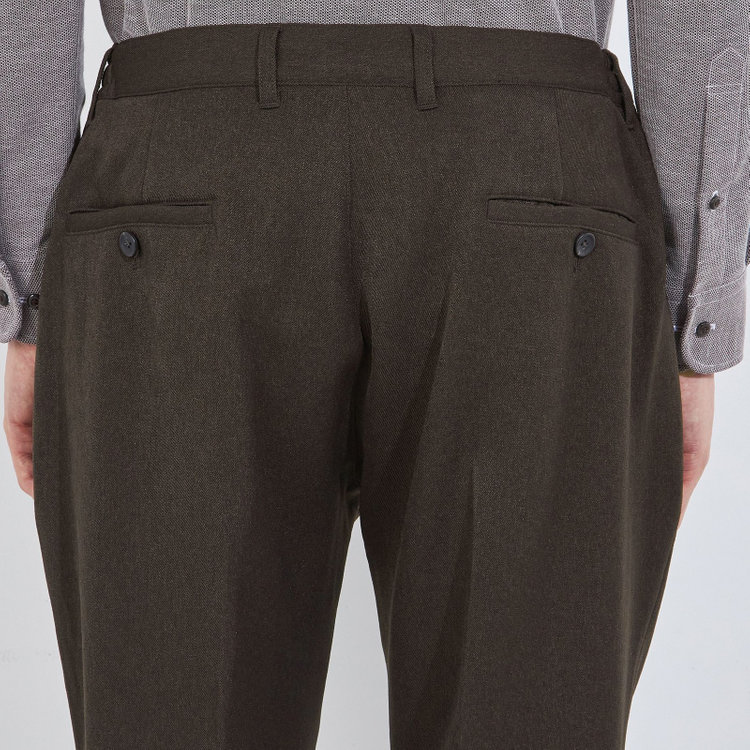 ソノタ 【BLACK LINE】【秋冬】ドローコード0タックパンツ/ブラウン/ウエストシャーリング仕様/※裾上げ済み仕様 茶中間