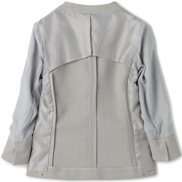 ブラックライン 【SL】【春夏】ノーカラー七分袖ジャケット/グレー/ウォッシャブル グレー系(灰)