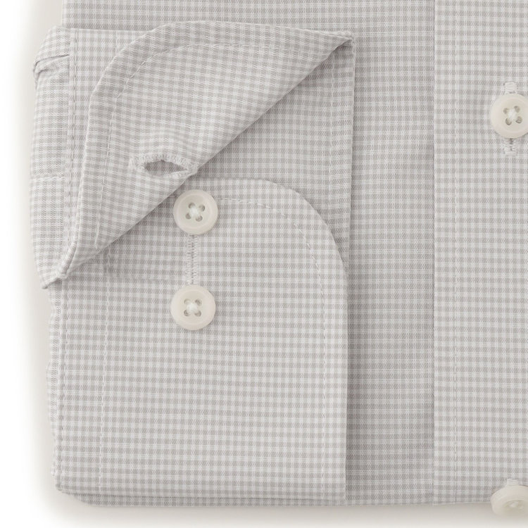 シルバーライン 【SILVER LINE】【形態安定】ボタンダウンワイシャツ/グレー＆ホワイト×チェック グレー中間