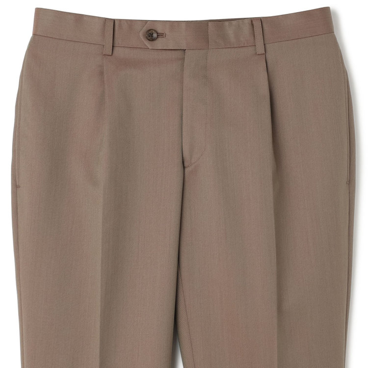 シルバーライン 【CLASSICO TAPERED】【春夏】6釦2掛けダブルスーツ 1タック/ライトブラウン/チェンジポケット/MARZOTTO/※パンツ裾直し必要 茶淡色