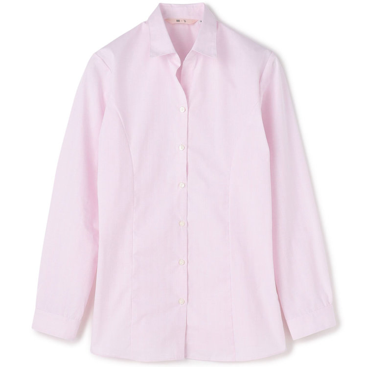 ソノタ 【SUIT SELECT×Samantha Thavasa】【長袖】リボン&フリル取り外しスキッパー/ピンク×ドビーストライプ 赤淡色