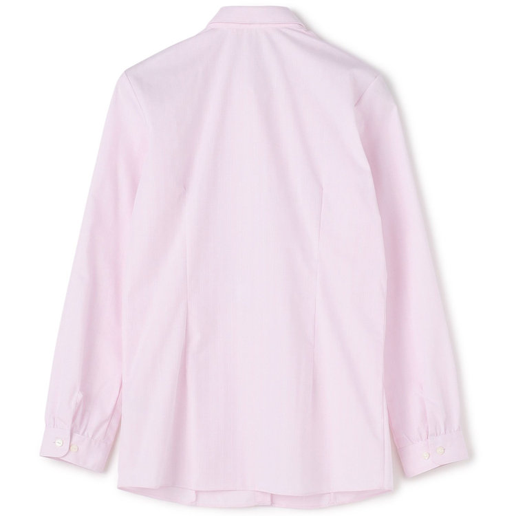 ソノタ 【SUIT SELECT×Samantha Thavasa】【長袖】リボン&フリル取り外しスキッパー/ピンク×ドビーストライプ 赤淡色