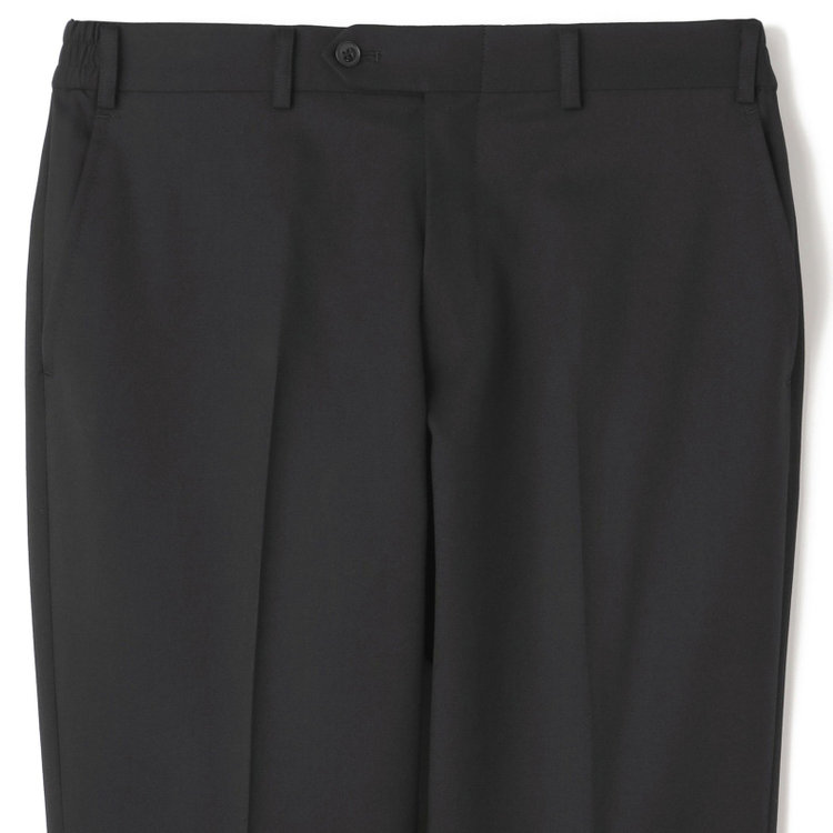 ブラックライン 【SLIM TAPERED_2】【年間】2釦シングルスリーピーススーツ 0タック/ブラック/ウエストシャーリング/4S SUSTAINABILITY&ECOLOGY FABRIC/※パンツ裾上げ済仕様 黒