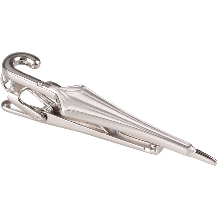 ブラックライン ネクタイピン タイクリップ 60mm×7mm/傘 グレー淡色