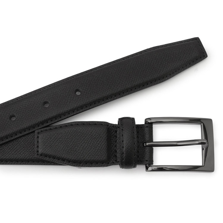 スーツセレクト ピンバックルベルト 3.0幅/ブラック/(ウエスト91cmまで対応) 黒