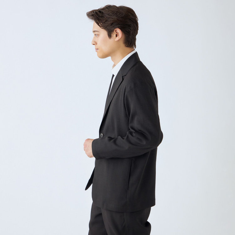 ブラックライン 【RBC】【春夏】オーバーサイズ2釦ジャケット/ブラック×シャドーチェック 黒