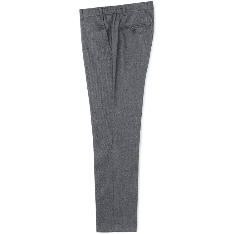 ブラックライン 【SLIM TAPERED_2】【秋冬】2釦シングルスーツ 0タック/グレー×ツイル/ウエストシャーリング/4S SUSTAINABILITY&ECOLOGY FABRIC/ウォッシャブル/※パンツ裾上げ済仕様 グレー中間