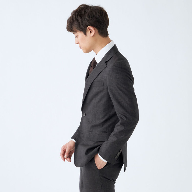 シルバーライン 【発送在庫あり】【CLASSICO TAPERED】【秋冬】2釦シングルスーツ 1タック/ブラウン×チェック/REDA ACTIVE/NEW ZEALAND MERINO/SHOWER CLEAN/※裾上げ必要 茶濃色