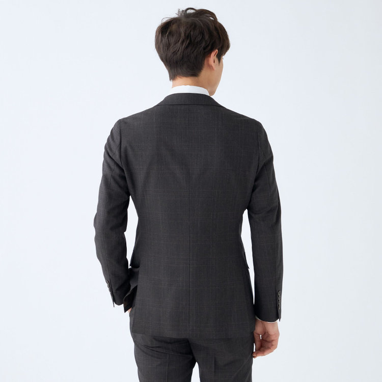 シルバーライン 【発送在庫あり】【CLASSICO TAPERED】【秋冬】2釦シングルスーツ 1タック/ブラウン×チェック/REDA ACTIVE/NEW ZEALAND MERINO/SHOWER CLEAN/※裾上げ必要 茶濃色