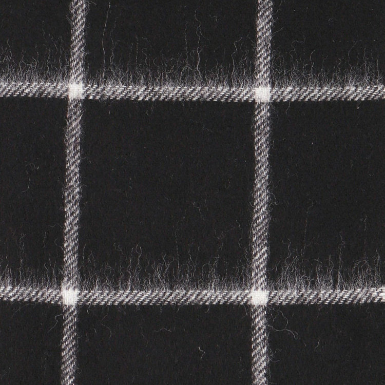 スーツセレクト 【WEB限定/OUTLET】カシミヤブレンドマフラー/ブラック×チェック/31.5cm×168cm ブラック系(黒)