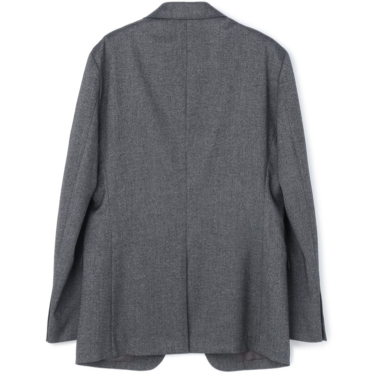 ブラックライン 【SLIM TAPERED_2】【秋冬】2釦シングルスーツ 0タック/グレー×ツイル/ウエストシャーリング/4S SUSTAINABILITY&ECOLOGY FABRIC/ウォッシャブル/※パンツ裾上げ済仕様 グレー中間