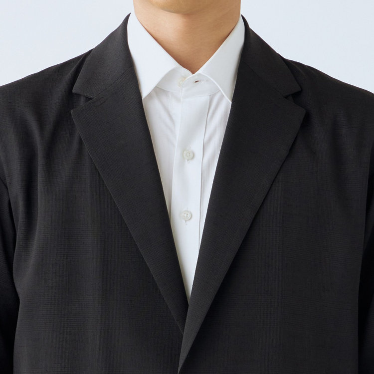 ブラックライン 【RBC】【春夏】オーバーサイズ2釦ジャケット/ブラック×シャドーチェック 黒