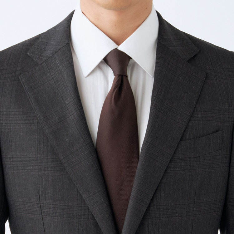 シルバーライン 【発送在庫あり】【CLASSICO TAPERED】【秋冬】2釦シングルスーツ 1タック/ブラウン×チェック/REDA ACTIVE/NEW ZEALAND MERINO/SHOWER CLEAN/※裾上げ必要 茶濃色