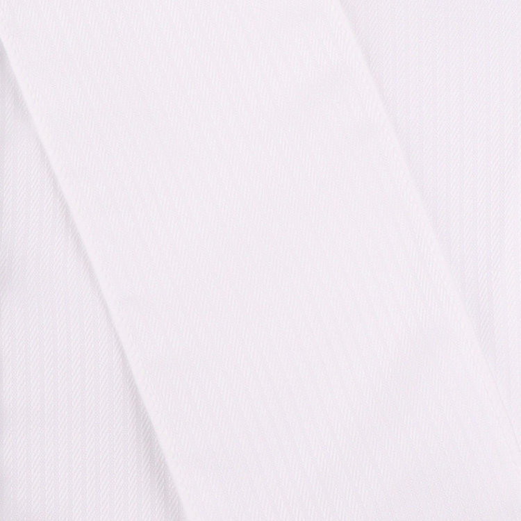 シルバーライン 【SL/長袖】レギュラーカラーブラウス/ホワイト×ドビーストライプ/リボンタイ付 白