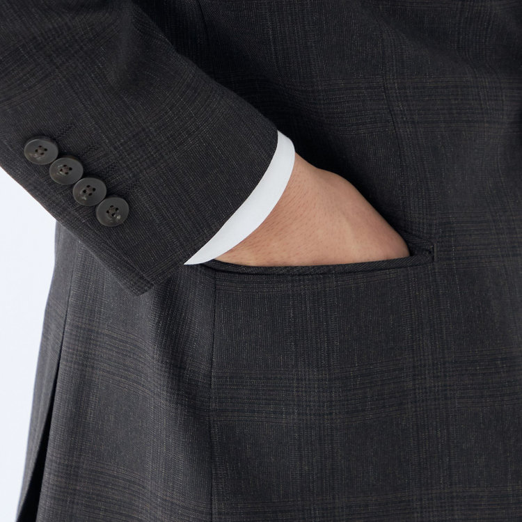 シルバーライン 【発送在庫あり】【CLASSICO TAPERED】【秋冬】2釦シングルスーツ 1タック/ブラウン×チェック/REDA ACTIVE/NEW ZEALAND MERINO/SHOWER CLEAN/※裾上げ必要 茶濃色