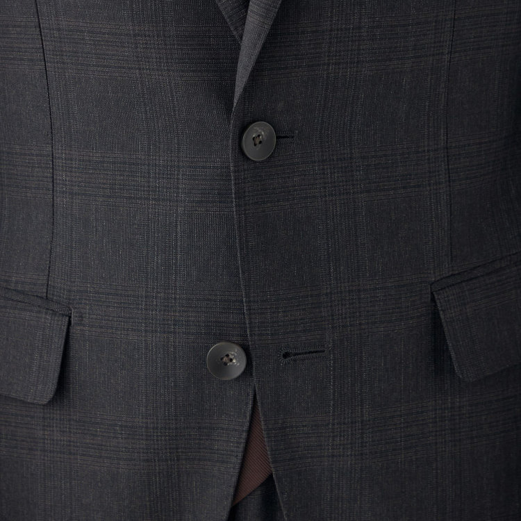 シルバーライン 【発送在庫あり】【CLASSICO TAPERED】【秋冬】2釦シングルスーツ 1タック/ブラウン×チェック/REDA ACTIVE/NEW ZEALAND MERINO/SHOWER CLEAN/※裾上げ必要 茶濃色