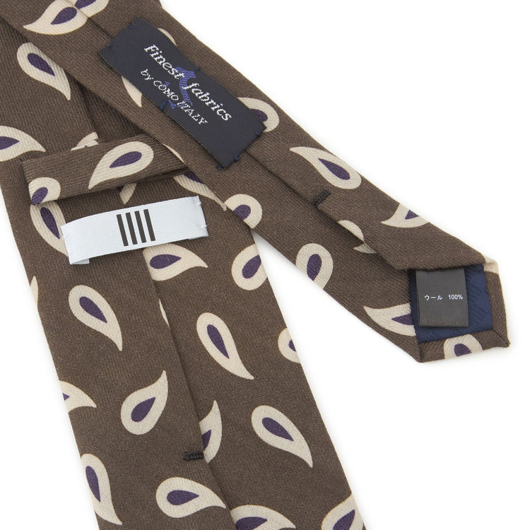 シルバーライン 【SILVER LINE】ウール小紋ネクタイ 8.5cm幅/ブラウン/Finest fabrics by COMO ITALY その他