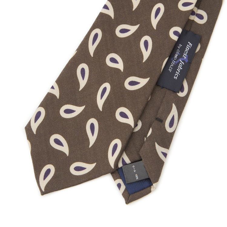シルバーライン 【SILVER LINE】ウール小紋ネクタイ 8.5cm幅/ブラウン/Finest fabrics by COMO ITALY その他