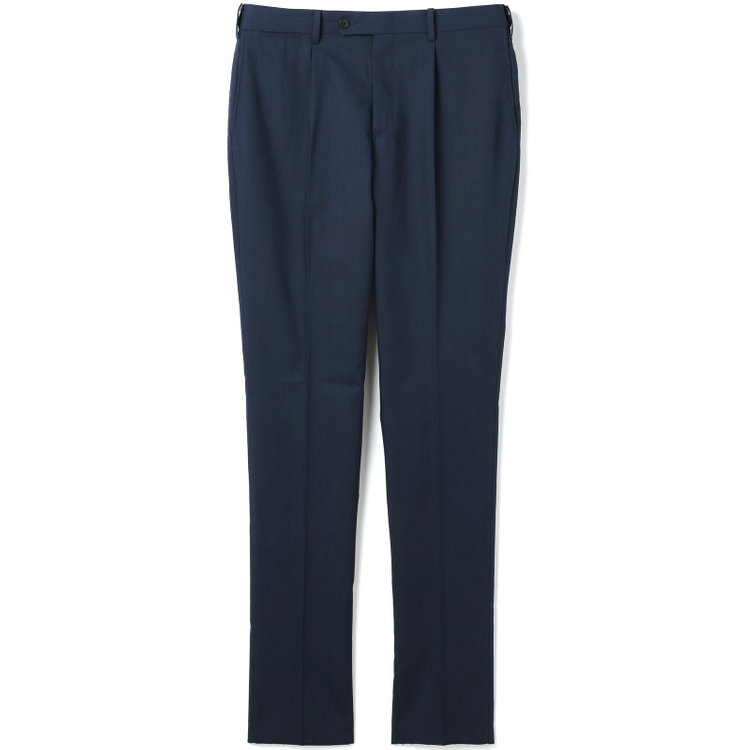 シルバーライン 【CLASSICO TAPERED】【春夏】1タックテーパードパンツ/ネイビー/ウエストムーブ仕様/「氷撃」冷感PRINT/※裾直し必要 紺中間