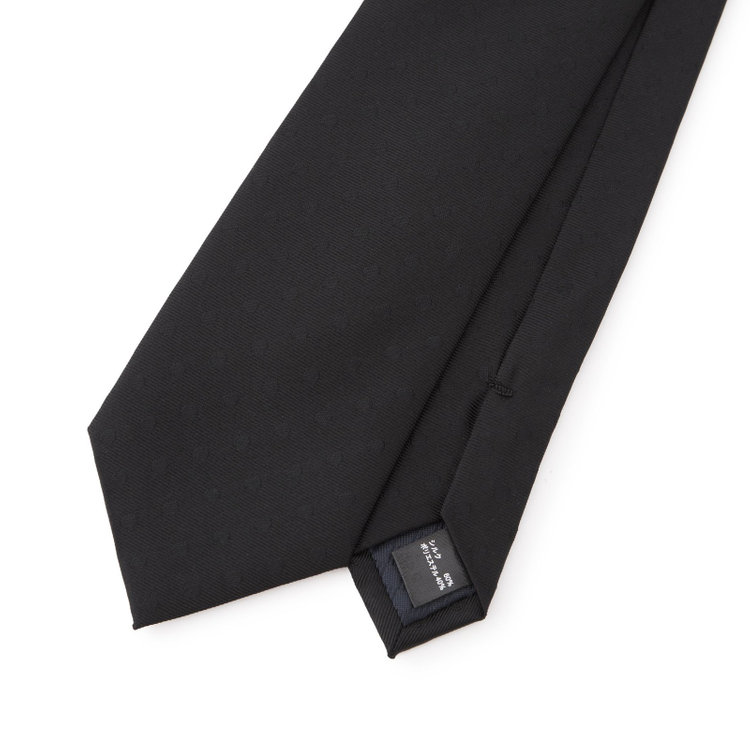 ブラックライン 【BLACK LINE】シルクブレンドドットネクタイ 7.5cm幅/ブラック その他