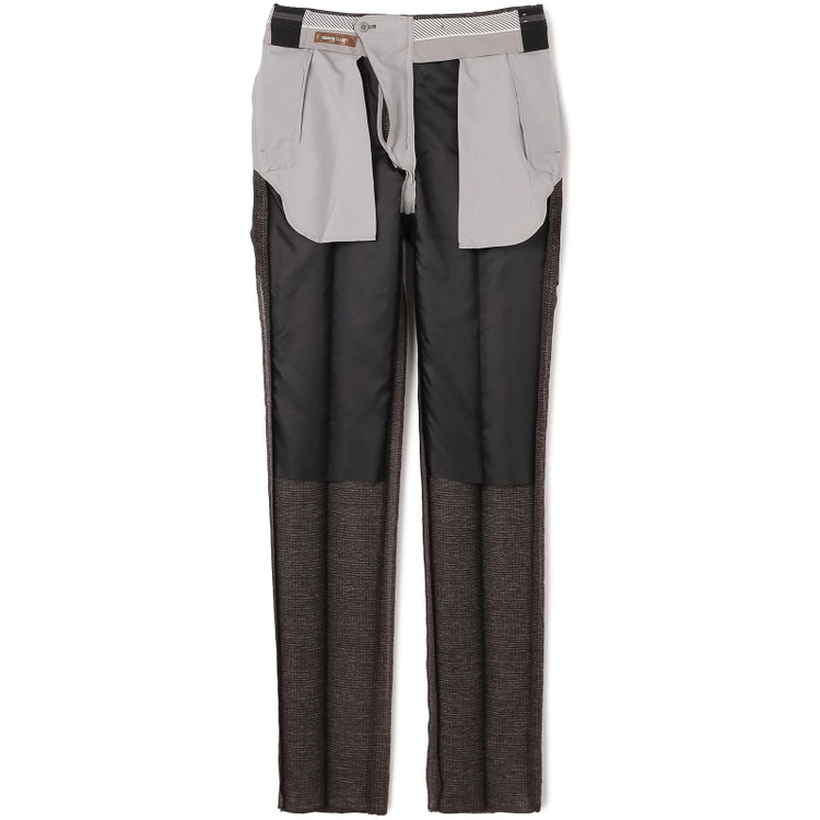 シルバーライン 【5DAYS CLOSET】【RBC】【春夏】1タックテーパードパンツ/ブラウン×チェック/ウエストムーブ仕様/4S SUSTAINABILITY&ECOLOGY FABRIC/※裾上げ必要 茶中間