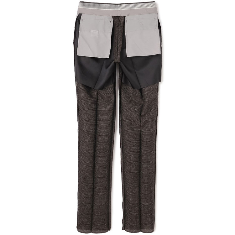 シルバーライン 【5DAYS CLOSET】【RBC】【春夏】1タックテーパードパンツ/ブラウン×チェック/ウエストムーブ仕様/4S SUSTAINABILITY&ECOLOGY FABRIC/※裾上げ必要 茶中間