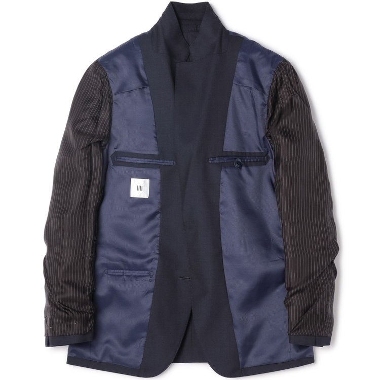 シルバーライン 【CLASSICO TAPERED】【年間】ウールブレンド2釦ジャケット/ネイビー×ソリッド+メタル釦 紺濃色