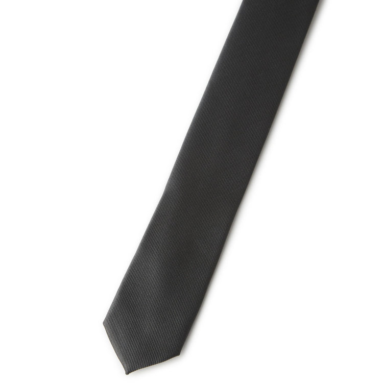 ブラックライン 【BLACK LINE】シルクブレンドソリッドネクタイ 7.5cm幅/グレー その他