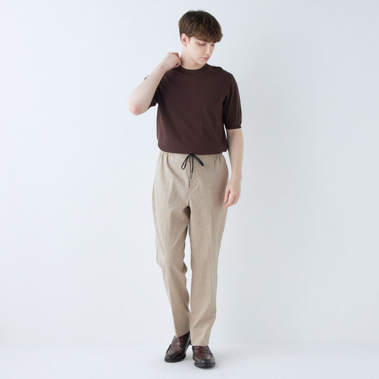 シルバーライン 【RBC】【春夏】オーバーサイズパンツ/ベージュ/ウエストシャーリング/ドローコード/裾上げ済仕様 茶淡色