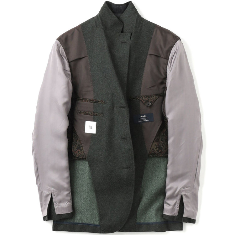 シルバーライン 【CLASSICO TAPERED】【秋冬】3釦段返りシングルスーツ 2タック/グリーン/ウエストムーブ/MARZOTTO/※裾上げ必要 緑濃色