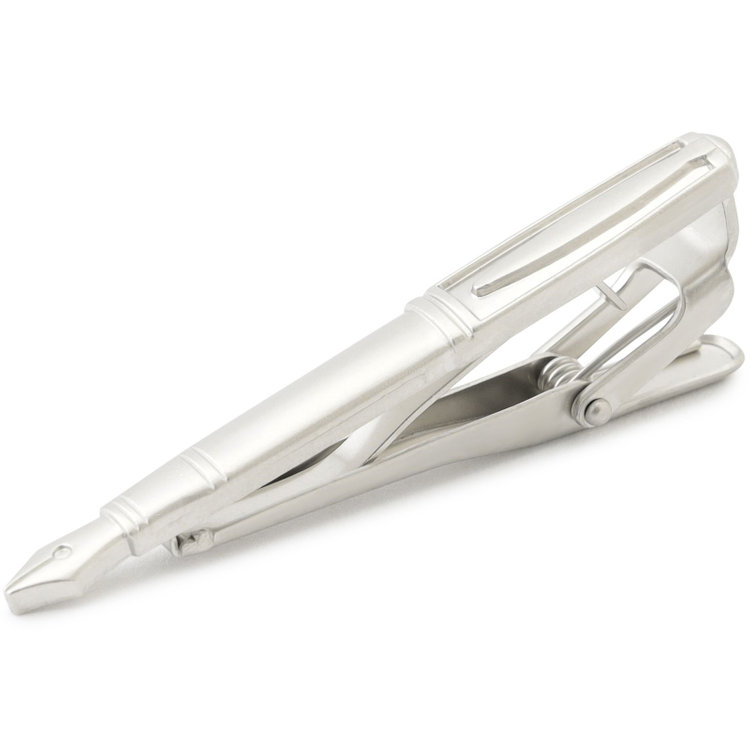 ブラックライン ネクタイピン タイクリップ 52mm×5mm/万年筆 グレー淡色