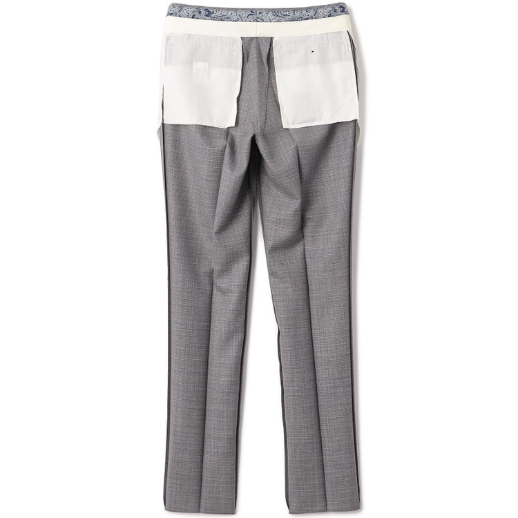 シルバーライン 【CLASSICO TAPERED】【春夏】ウール 1タックテーパードパンツ/グレー/ウエストムーブ/※裾上げ必要 グレー中間