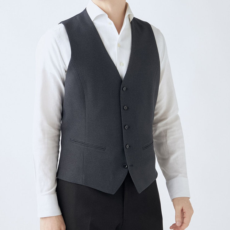 ソノタ 【WEB限定/OUTLET】【SL】ジレ(ベスト)/ネイビー×ハウンドトゥース/MOBILE HEAT 紺濃色