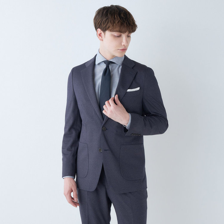 シルバーライン 【発送在庫あり】【CLASSICO TAPERED】【春夏】2釦シングルジャケット/ネイビー/パッチポケット/4S SUSTAINABILITY&ECOLOGY FABRIC 紺濃色