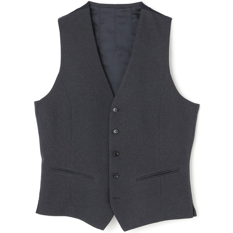 ソノタ 【WEB限定/OUTLET】【SL】ジレ(ベスト)/ネイビー×ハウンドトゥース/MOBILE HEAT 紺濃色